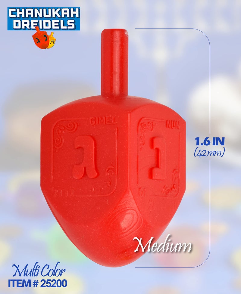 Izzy 'n' Dizzy 100 Medium Dreidels - Assorted Colors - Classic Chanukah Spinning Draidel Game and Prize - Bulk Value Pack - Image 2